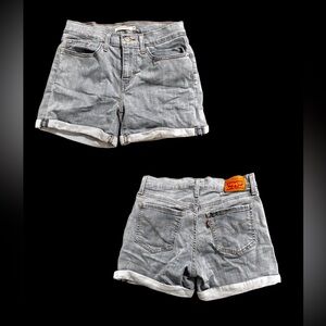 Vinatge Levi's Mid Length Gray Cuffed Denim Shorts